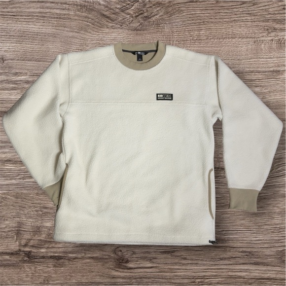 Vtg Eddie Bauer EBTEK Fleece Crewneck Sweater Men’s Medium White Sherpa Pullover - Picture 1 of 8